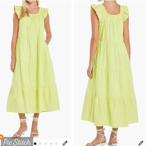 English Factory Lime Midi Dress small